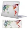 Capa para laptop compatível com MacBook Air 13 polegadas 2020 2019 2018 versão M1 A2337 A2179 A1932 com tela retina e Touch ID, capa rígida de plástico e capa de teclado, mapa