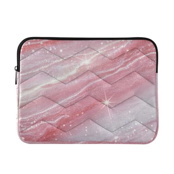 Capa para laptop de 13 a 14 polegadas bolsa para laptop pasta falsa glitter mármore grão rosa capa com zíper para homens e mulheres altego clear laptop