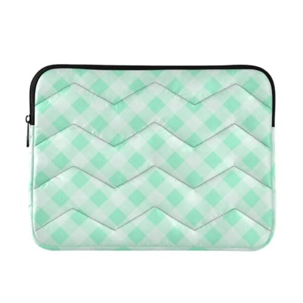 Capa para laptop de 13 a 14 polegadas clássica para laptops branca esverdeada quadrada bolsa de transporte para computador para trabalho e viagens