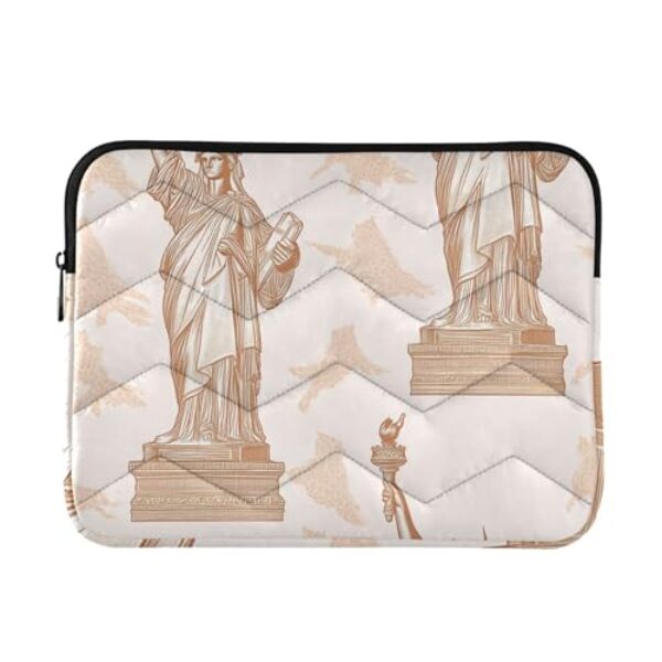 Capa para laptop de 13 a 14 polegadas elegante para laptops, ouro rosa, estátua da liberdade, capa para computador com zíper para viagens e negócios