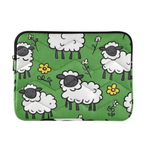 Capa para laptop de 13 a 14 polegadas, resistente à água, capa para laptop com desenho animado de ovelha branca fofa bolsa de transporte para viagem de trabalho