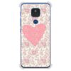 Capa para Moto E6s, Moto E6 Plus, Moto E7, Moto E7 Plus, Moto E7 Power, Moto E20 - Coração Floral