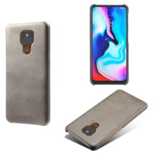 Capa para MOTO E7 Plus,Proteção contra quedas,Casca de volta de cor sólida simples,Design de couro de imitação de plástico-Gray