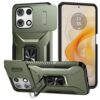 Capa para Moto G 5G 2025, com capa de lente de câmera deslizante, protetor de tela HD, suporte de anel giratório de 360°, capa protetora à prova de choque de grau militar AYMECL para Motorola Moto G
