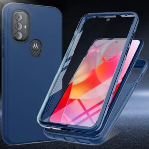 Capa para Moto G Play 2023 | Moto G Pure | Moto G Power 2022: Capa protetora de silicone à prova de choque com protetor de tela integrado - Capa de proteção de TPU resistente à queda de camada dupla