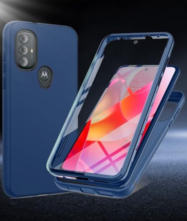 Capa para Moto G Play 2023 | Moto G Pure | Moto G Power 2022: Capa protetora de silicone à prova de choque com protetor de tela integrado - Capa de proteção de TPU resistente à queda de camada dupla