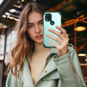 Capa para Moto G Stylus 5G 2021 (não serve para 2022/2023/2024) Capa protetora resistente 3 em 1 para Moto G Stylus 5G 2021, verde menta