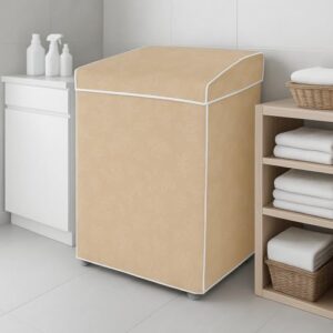 Capa Para MáQuina De Lavar ImpermeáVel Com ZíPer, Capa Protetora Completa(M,BEGE SEM ZÍPER)