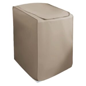 Capa Para Máquina De Lavar Impermeável Com Zíper – Proteção Contra Poeira e Sujeira (Bege, tamanho GG)