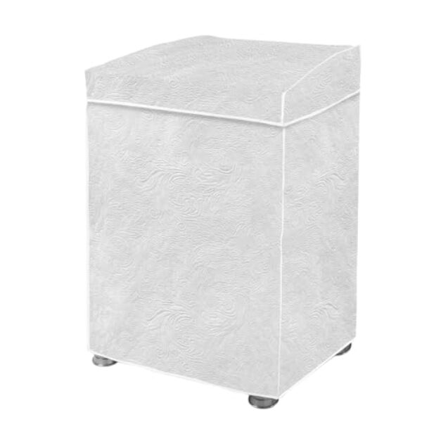 Capa para Máquina de Lavar, Kit com 2 Unidades, PVC e Poliéster, Branca Perolizada, Tamanho M, Resistente à Água, 66x80cm