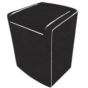 Capa para Máquina de Lavar Roupas, Abertura Superior, PVC e Poliéster, Preta, com Zíper, 60x98cm, Proteção contra Poeira