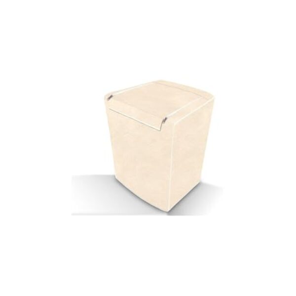 Capa para Máquina de Lavar Roupas, Poliéster e PVC, Tamanho G, com Zíper, Bege, 66x80x66cm, para Electrolux, Mabe, GE, Continental 10-16kg