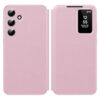 Capa para Samsung A16 com tela pequena inteligente, capa carteira S-View, para Samsung Galaxy A16 5G, capa de janela inteligente, capa protetora de couro flip Smart View rosa