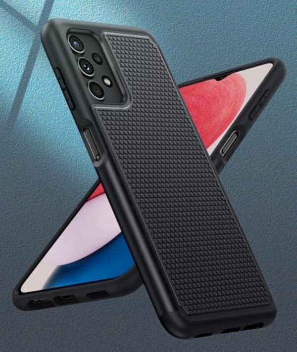 Capa para Samsung Galaxy A13 4G/5G de camada dupla protetora leve com traseira texturizada antiderrapante para celular militar - Capa protetora protetora fina e resistente à prova de choque (preto)