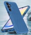 Capa para Samsung Galaxy A25 5G de camada dupla protetora leve com traseira texturizada antiderrapante capa de celular militar - Capa protetora protetora fina e resistente à prova de choque (azul)