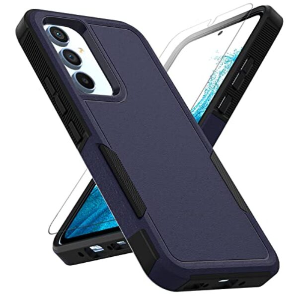 Capa para Samsung Galaxy A54 5G: Capa protetora de camada dupla para celular resistente à prova de choque com protetor de tela - proteção militar resistente - Samsung Galaxy A54 2023, 6,4 polegadas, azul