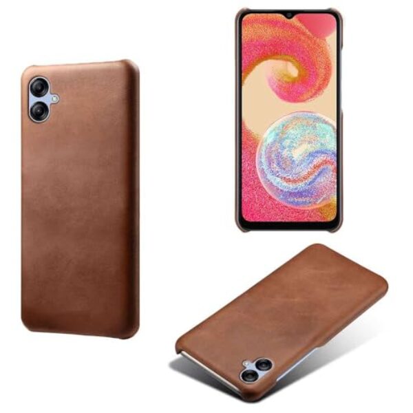 Capa para Samsung Galaxy M05 4G,Proteção contra quedas,Casca de volta de cor sólida simples,Design de couro de imitação de plástico-Brown