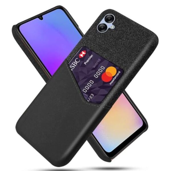 Capa para Samsung Galaxy M05 4G,Tela e tampa de couro PU,Anti-deslizante,Resistência à impressão digital,Caso de proteção de 360°com 1 slot de cartão atrás-Black