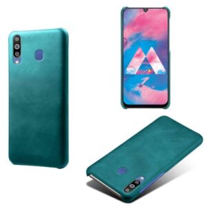 Capa para Samsung Galaxy M30,Proteção contra quedas,Casca de volta de cor sólida simples,Design de couro de imitação de plástico-Green