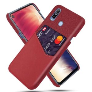 Capa para Samsung Galaxy M40,Tela e tampa de couro PU,Anti-deslizante,Resistência à impressão digital,Caso de proteção de 360°com 1 slot de cartão atrás-Red