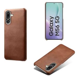 Capa para Samsung Galaxy M56 5G,Proteção contra quedas,Casca de volta de cor sólida simples,Design de couro de imitação de plástico-Brown