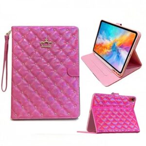 Capa para Samsung Galaxy Tab S10 FE/ S9 FE 5G 10,9 polegadas/Tab S9 11 polegadas, capa fólio brilhante de couro PU com glitter e suporte para lápis, vários ângulos de visualização (rosa)