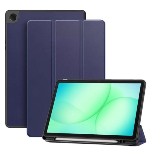 Capa para tablet Samsung Galaxy Tab A11/ A9 de 8,7 polegadas – Capa protetora de TPU premium com suporte dobrável, compartimento para caneta, hibernar/despertar automático, fina, leve, à prova de