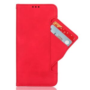 Capa para Xiaomi Poco C71 4G,PU couro Flip caso de telefone com fendas móveis do cartão.Projeto do suporte,proteção contra quedas-Red