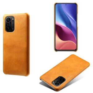 Capa para Xiaomi POCO F2 Pro,Proteção contra quedas,Casca de volta de cor sólida simples,Design de couro de imitação de plástico-Orange