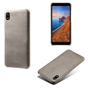 Capa para Xiaomi Redmi 7A,Proteção contra quedas,Casca de volta de cor sólida simples,Design de couro de imitação de plástico-Gray