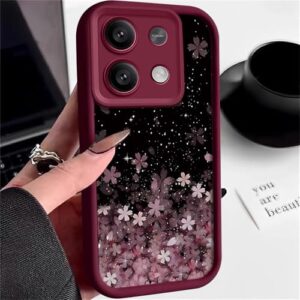 Capa para Xiaomi Redmi Note 13 14 4G 12 13 14 Pro Plus 5G Poco X6 X5 M6 14T 13T Pro Capa de silicone TPU macio, A507 vinho tinto, para Redmi 13C 4G