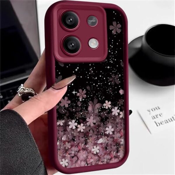 Capa para Xiaomi Redmi Note 13 14 4G 12 13 14 Pro Plus 5G Poco X6 X5 M6 14T 13T Pro Capa de silicone TPU macio, A507 vinho tinto, para Redmi 13C 4G