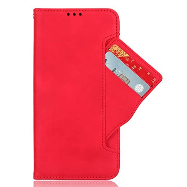Capa para Xiaomi Redmi Note 14 4G(164.84mm),PU couro Flip caso de telefone com fendas móveis do cartão.Projeto do suporte,proteção contra quedas-Red