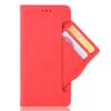 Capa para XIAOMI Redmi Note 8T, Flip Retrô Magnética Capa de Telefone de Couro PU, Design de Carteira com Ranhuras para Cartão Removíveis - Vermelho