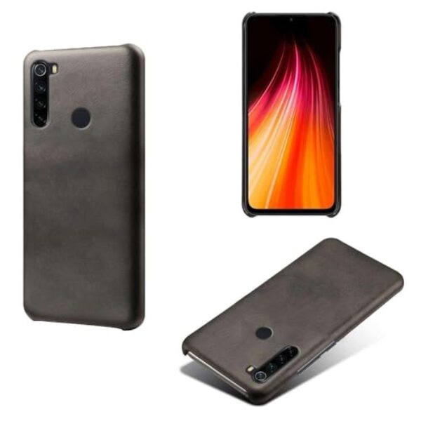 Capa para Xiaomi Redmi NOTE 8T,Proteção contra quedas,Casca de volta de cor sólida simples,Design de couro de imitação de plástico-Black