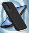 Capa protetora de camada dupla leve para Samsung Galaxy A34 5G com traseira texturizada antiderrapante para celular militar - Capa protetora protetora fina e resistente à prova de choque (preto)