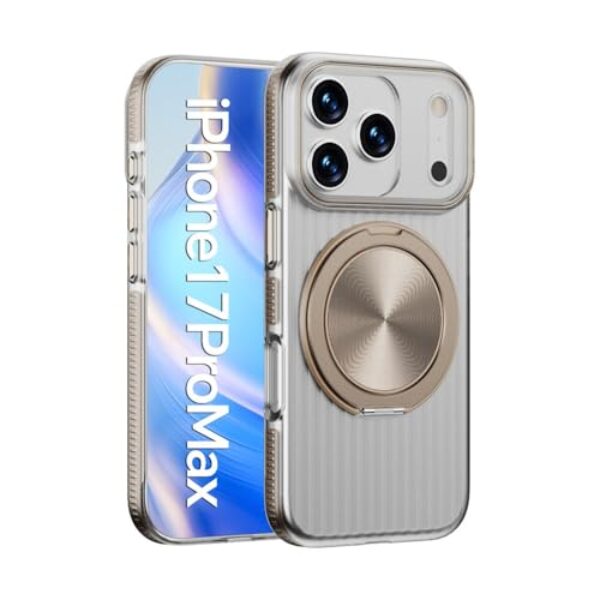 Capa protetora magnética à prova de choque com suporte invisível e listras onduladas foscas, dourada do deserto, para iPhone 16e