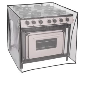 Capa Protetora para Fogão Industrial 78x85x85cm – Plástico Cristal Transparente Grosso Impermeável com Costura Reforçada e Acabamento Premium