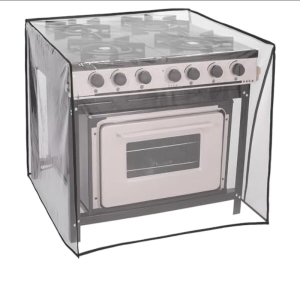 Capa Protetora para Fogão Industrial 78x85x85cm – Plástico Cristal Transparente Grosso Impermeável com Costura Reforçada e Acabamento Premium