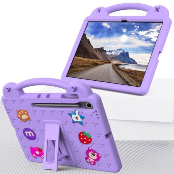 Capa protetora para tablet Sumsung Galaxy TAB S10 FE Plus 13,1 polegadas 2025, capa protetora infantil à prova de choque de 13,1 polegadas com alça de suporte (roxo claro)