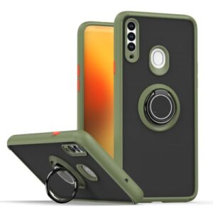 Capa à prova de choque para Samsung Galaxy M54 M14 F41 X, capa protetora fosca com suporte para anel de dedo, 7 A90 A81 A17 A07 A51 (para Samsung M55 F55 C55/verde exército)