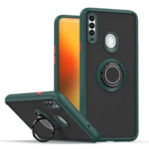 Capa à prova de choque para Samsung Galaxy M54 M14 F41 X, capa protetora fosca com suporte para anel de dedo, 7 A90 A81 A17 A07 A51 (para Samsung A07 5G/verde escuro)