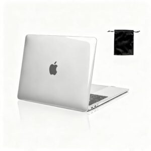 Capa rígida compatível com MacBook Air 13,3 polegadas 2022 2021 2020 2019 2018 versão A2337 M1 A2179 A1932 Touch ID, capa protetora de plástico e bolsa de armazenamento (transparente)