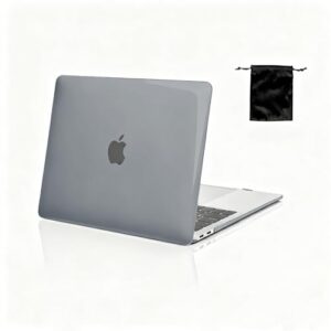 Capa rígida compatível com MacBook Air 13,5 polegadas 2025 2024 2023 2022 M4 A3240 M3 A3113 M2 A2681, capa protetora de plástico e bolsa de armazenamento (cinza)