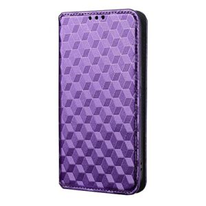Capas Compatível com MOTO G56 5G,Caso de telefone de fechamento magnético Flip,Caso de telefone de carteira de couro PU com desenho de padrão Slots.3D do cartão-Purple