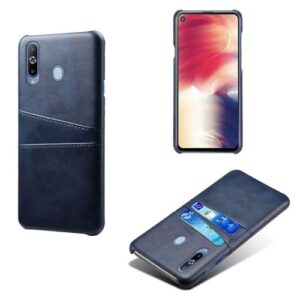 Capas Compatível com Samsung Galaxy M40,Caso de couro PU-Tampa de telefone a prova de choque com 2 slots de cartão,Proteção anti-impressão digital e anti-gota-Blue