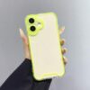 Capa transparente fluorescente neon com moldura noctilucente para iPhone 16, 15, 14 Plus, 13, 12, 11 Pro Max, X, XS, XR, capa luminosa feminina, verde, para iPhone 14