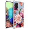 Capa transparente para Galaxy A71 5G [não para A71] Cantos reforçados transparentes TPU absorção de choque capa de celular flexível para Samsung Galaxy A71 5G, Galaxy A71 5G Case-Purple Flower
