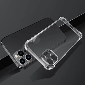 Capa transparente para iPhone 15 Pro, cantos de proteção aérea à prova de choque, traseira de acrílico resistente a amarelamento, capa de telefone para iPhone 15 Pro