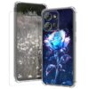 Capa transparente para Motorola Moto G Power 5G 2025 com protetor de tela para mulheres e meninas [antiamarelamento] [proteção contra quedas] Capa protetora fina de silicone macio TPU transparente à